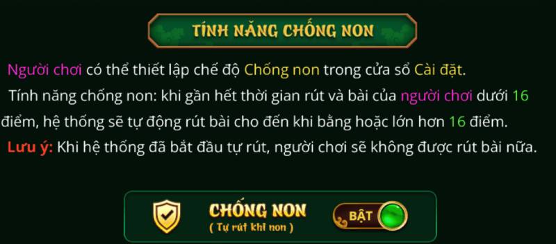 Tính năng chống non